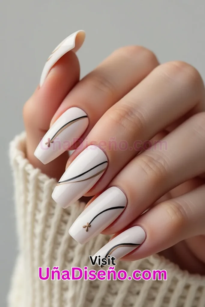 4 Minimalista Abstracto Nail Art Diseño Francés - Dos Manos con Color Champiñón Suave 1.jpeg