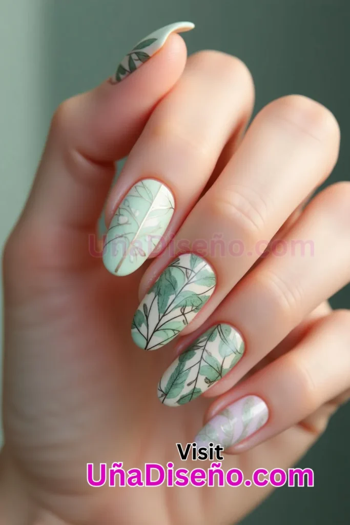 4 Uñas limpias con un inteligente diseño de hojas de la naturaleza 3.jpeg