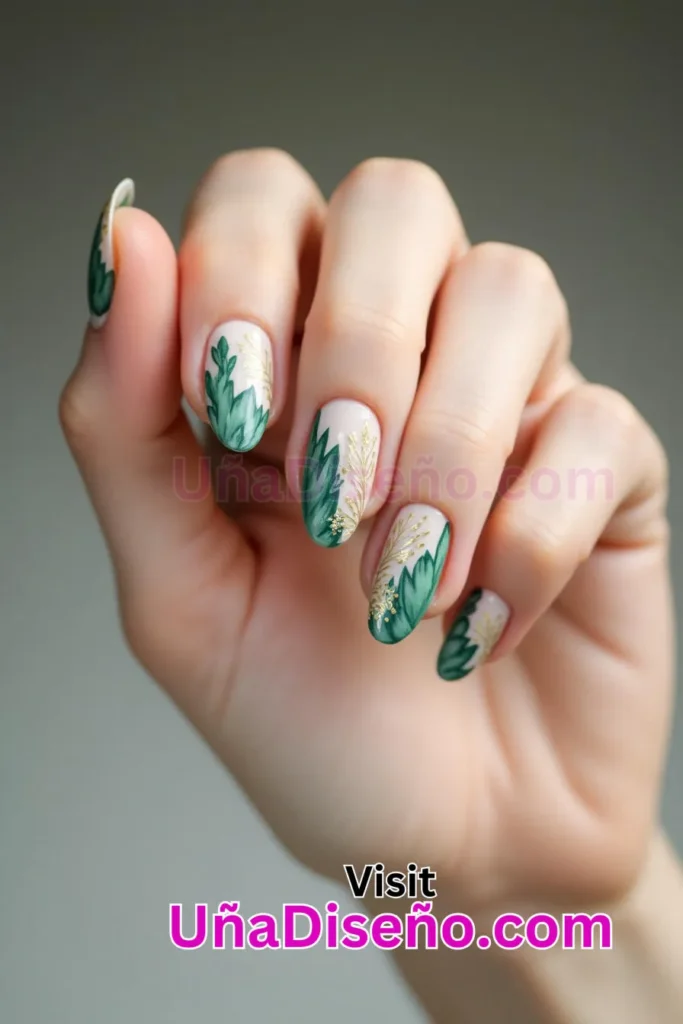 4 Uñas limpias con un inteligente diseño de hojas de la naturaleza 9.jpeg