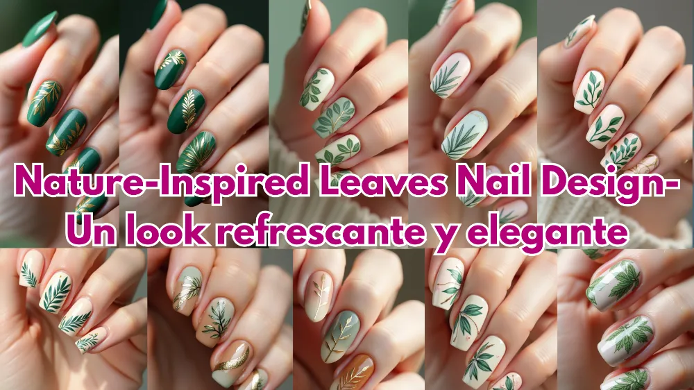 Nature-Inspired Leaves Nail Design-Un look refrescante y elegantes